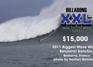 Una ola de Belharra gana el premio a la ola más grande en la decimoprimera edición «Billabong XXL Awards»