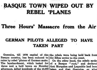 Hoy The Guardian, publica la noticia del Bombardeo de Gernika