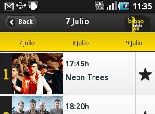 Una apicación gratuita para Android nos permite saber todo del Bilbao BBK Live