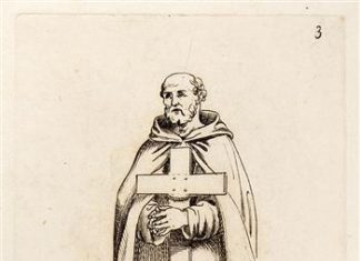 El grabado de un eremita del siglo XVI en el Reino de Navarra, en el Museo de la Valetta (Malta)