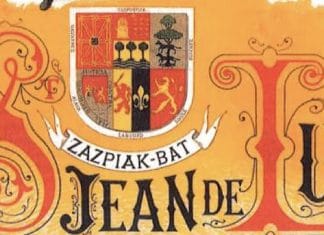 The Pioneers of the “Basque Renaissance” in the Northern Basque Country Detalle del cartel anunciador de las Fiestas Vascas celebradas el Saint Jean de Luz en agosto de 1892. Es la primera representación gráfica con los escudos de todas las provincias de Euskal Herria