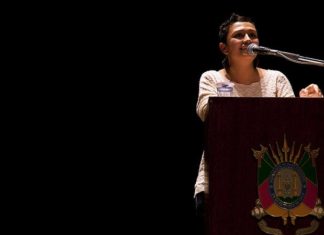 Diana Urrea en Porto Alegre. No entendemos casi nada de la entrevista