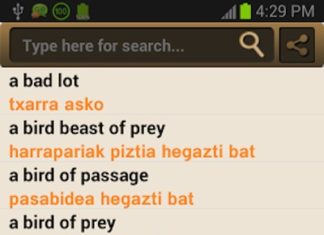 Un diccionario Euskera-Inglés para dispositivos Android