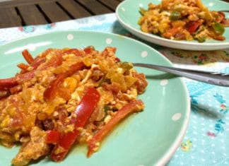 Una receta de piperrada