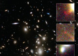 La UPV/EHU mide la distancia al «Origen del Universo» This is a NASA/ESA Hubble Space Telescope image of the huge galaxy cluster Abell 2744, taken using the Wide Field Camera 3 and Advanced Camera for Surveys. Credit: NASA, ESA