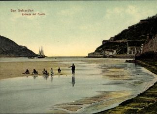 Una amplia colección de postales antiguas del País Vasco Ansichtskarte / Postkarte San Sebastian Baskenland, Entrada del Puerto, Eingang zum Hafen, Kinder (Akpool)