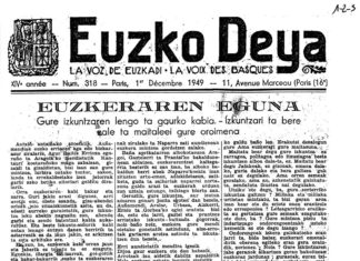 Un Pueblo, una Nación, un Estado, una Patria, …y siempre el Euskera Euzko-Deia. Euzkeraren Eguna