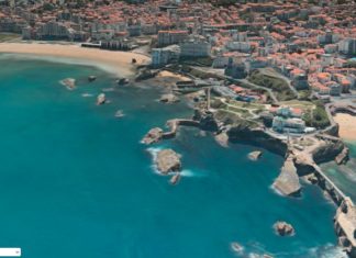 Biarritz, la primera ciudad vasca en 3D en la aplicación «Maps» de Apple (vídeo) Captura de la vista 3D de Biarritz con la aplicación Maps de Apple