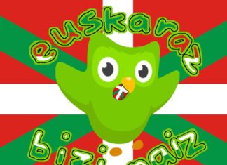 Duolingok “Euskararen herrialdera” bidaiatzen du. Lagun al diezaiokegu hemen gera dadin eta munduari erakuts diezaion? Duolingo quiere enseñar euskera
