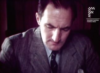 La Filmoteca Vasca comparte «on-line» parte de sus fondos El Lehendakari Agirre en un fotograma del documental sobre su vida en New York