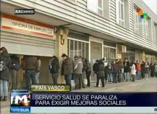 Una ¿información? sobre la huelga de Osakidetza desde Venezuela Imágenes de una oficia de paro de Madrid para hablar de la Huelga de Osakidetza