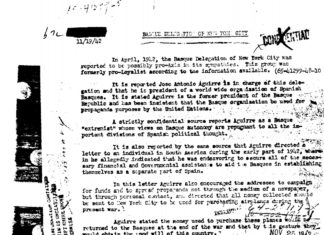 FBI spying on the Basque Government in New York (1938 -1947) Fragmento de un documento del FBI sobre la delegación vasca en New York