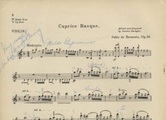 El «Capricho vasco» de Sarasate conservado en la «Library of Congress» de los USA Pablo de Sarasate's Caprice Basque, annotated by Roman Totenberg.. Library of Congress