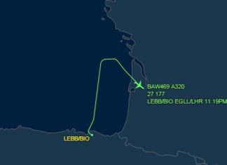 Un vuelo Bilbao-Londres de la British realiza anoche un aterrizaje de emergencia en Burdeos