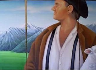 Se inaugura un mural dedicado a los pastores vascos en Gardnerville, Nevada Mural dedicado al pastor vasco en Gardnerville Nevada