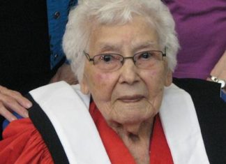Canada: A Mi’kmaq woman, whose last name was “Basque”, and who fought to preserve her culture, has died Elsie Basque receiving an honorary doctorate from Acadia University. (Mi'kmawey Debert Cultural Centre)