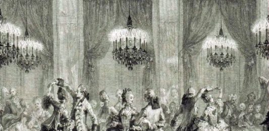 Baile en los salones de Versalles (siglo XVIII)