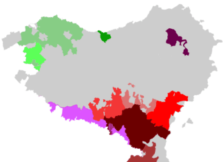 Hablando de Txakoli y situándolo en el mapa de nuestro país, con sus vinos «hermanos» Map with Wine denominations in the Basque Country. Euskal Herrian denominazioa duten ardoen mapa. (Wikipedia)