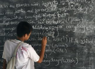 An interesting reflection about the role and resurgence of “local languages” Back to basics. (Reuters/Chaiwat Subprasom)