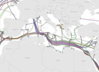 The Basque Country is becoming a global digital connection center Este es el mapa actual de cables submarinos existente el el Mediterráneo. En 2020 el nuevo cable que unirá Israel y el País Vasco cambiara de una forma sbstancial este mapa. El sólo tendrá más capacidad que la suma de todo el resto de conexiones en el Mediterráneo