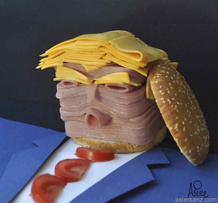 “Fast food Trump”. Trump visto por Asier Sanz gana un premio Italia