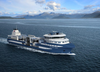 Astilleros Murueta is building a ship for transporting live fish Representación del buque que Murueta está construyendo para la compañía noruega Alsaker Fjordbruk