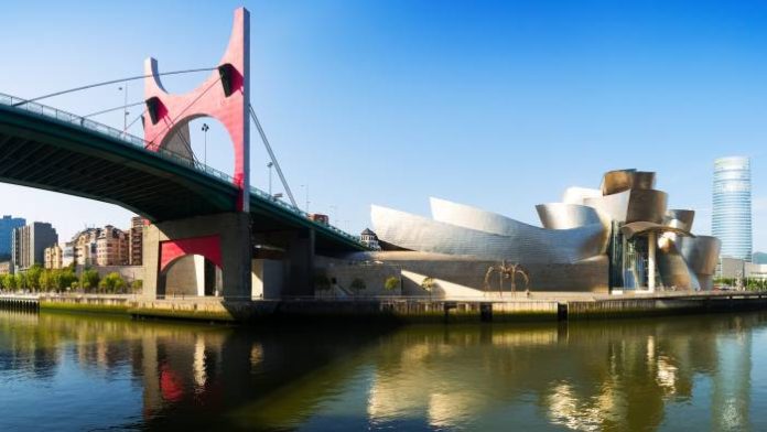 La Salve Bridge and Guggenheim Museum in Bilbao La Salve Bridge and Guggenheim Museum in Bilbao