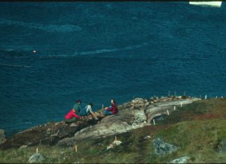 The Basque footprint on the Canadian coast is threatened by climate change Selma Barkham, in black and red plaid, was on hand to advise archeologists during a 1979 excavation on Saddle Island.