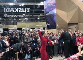 Inaugurazioan, EAEk FITURen duen stand-ean proiektatu den «flamenkatutako euskal irudia» Inauguracion stand CAPVInauguracion stand CAPV en Fitur 2020 en Fitur 2020
