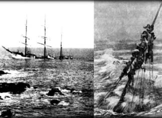 Basque emigrants didn’t travel on rafts, but many were tricked and exploited, and died at sea Representación del hundimiento del velero Leopoldina Rosa