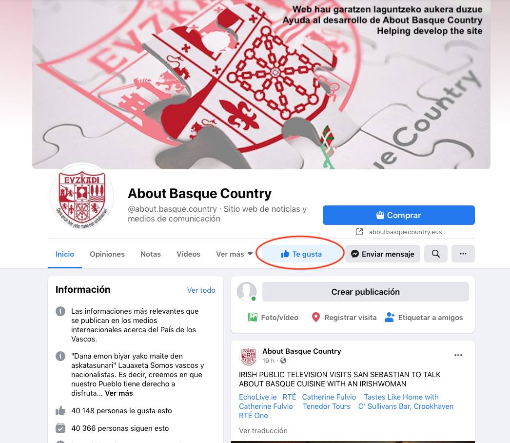 Haver click en «me gusta»