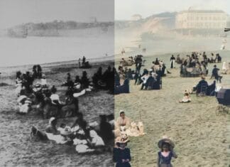 A film about the “Grande Plage” at Biarritz in 1899. Colorized film, scaled to 4K and with sound La «Grande plage» de Biarrtiz 1899. Film restaurado por Denis Shiryaev