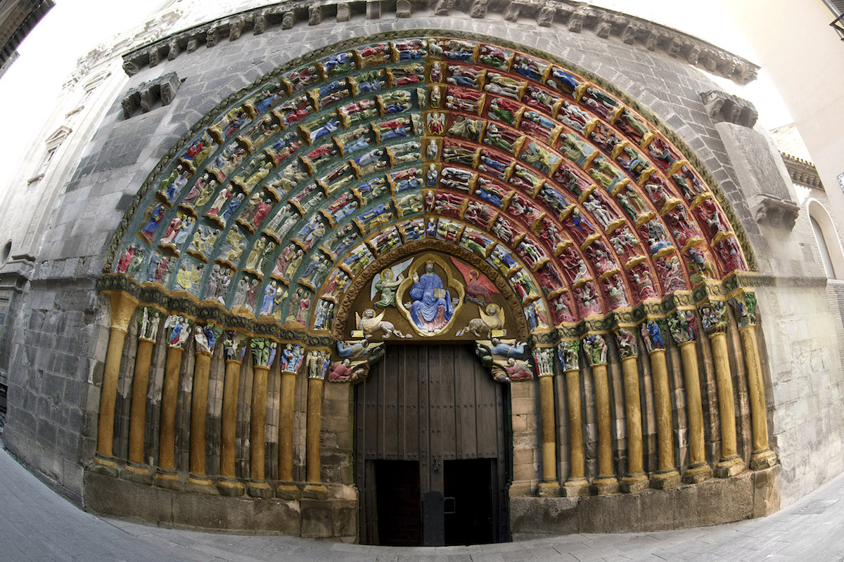 Puerta del Juicio Catedral de Tudela representando su aspecto original