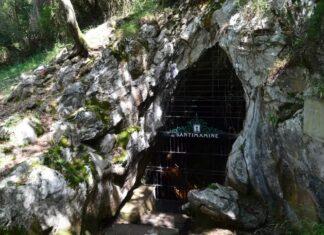 Santimamiñe Cave, presented in Argentina Entrada a la cueva de Santimamiñe
