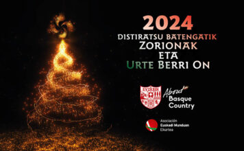 Zorionak eta Urte Berri On! With two marvelous versions of “Txoria Txori” Felicitación 2024
