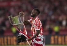 From Africa: Iñaki Williams, “A son of Bilbao” Inaki Williams of Athletic Club celebrates victory after the Copa del Rey final